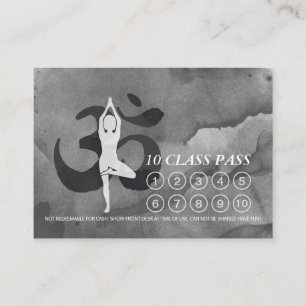 Cartão De Fidelidade YOGA 10 Classe Pass Appoint Meditation Pose Om