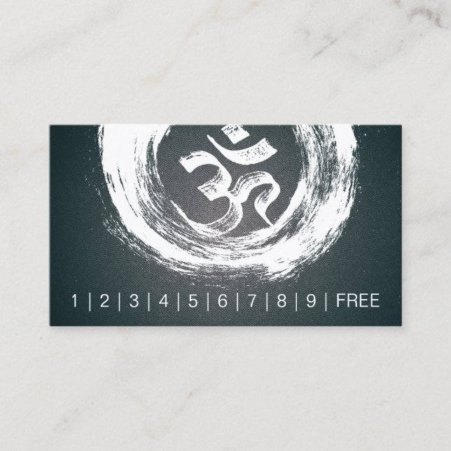 Cartão De Fidelidade YOGA Instrutor Loyaltor Punch Brush OM Símbolos ZE (Frente)