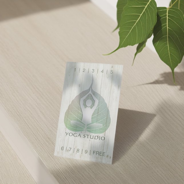 Cartão De Fidelidade YOGA Instrutor Studio Loyalty Punch Bodhi Leaf (Criador carregado)