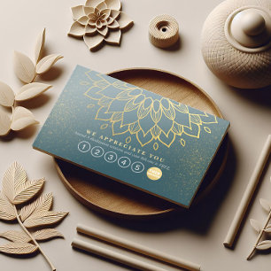 Cartão De Fidelidade Yoga Loyalties 6 Punch Mandala Glitter Verde e Dou