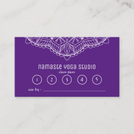 Cartão De Fidelidade Yoga Meditation Pass Purple Handrawn Mandala