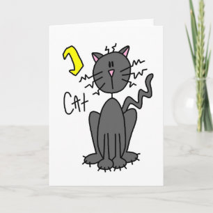 Cartão de figura de gato preto do Halloween