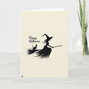 Cartão de Figura Voadora Feliz Halloween