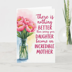 Cartão de Filha Floral para Mãe