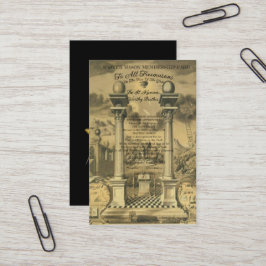 Cartão de filiação Freemason