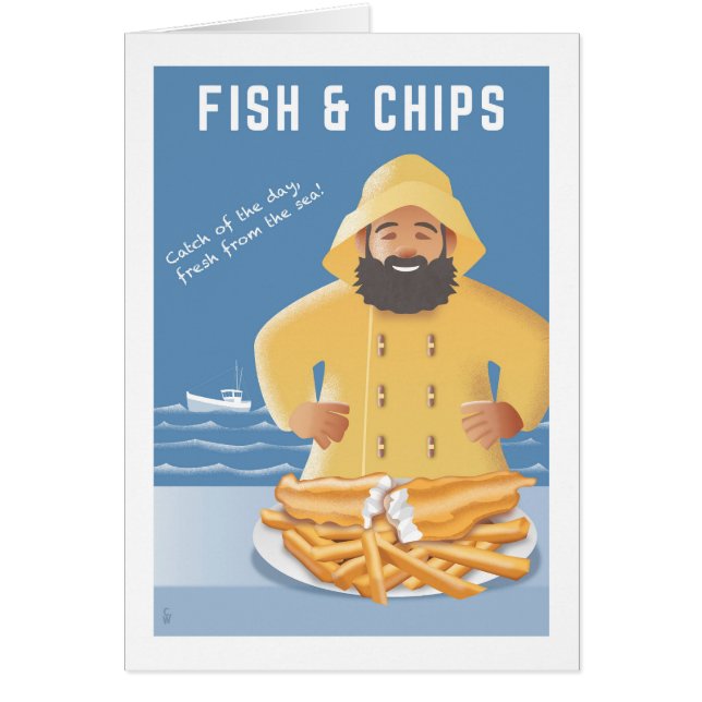 cartão de Fish and Chips (Frente)
