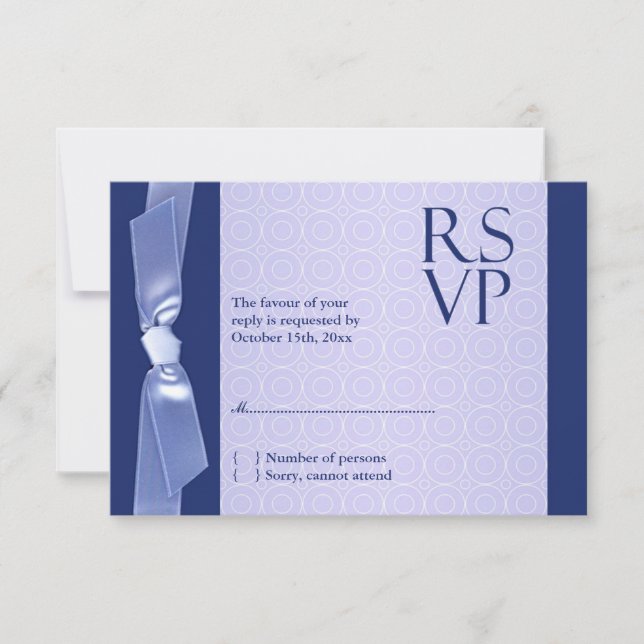 Cartão de Fita de Casamento Judaico RSVP (Frente)