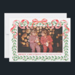 Cartão de Fita de Natal Holly Holly do Grande Milê<br><div class="desc">Esta placa de natal horizontal tem um design pré-disquete do milênio apresentando uma estrutura sagrada com um arco vermelho no topo. A parte inferior tem texto vermelho que diz "Feliz Natal". Você pode personalizar com um nome. As costas têm um padrão de listras holly coordenado.</div>