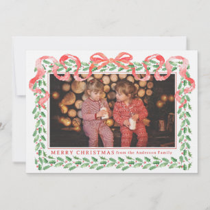 Cartão de Fita de Natal Holly Holly do Grande Milê