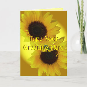 Cartão de Flor Amarelo de Girassol Personalizado