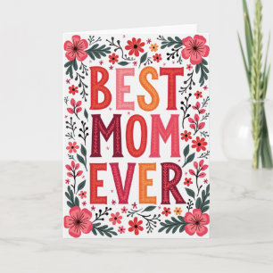 Cartão de Flor da Melhor Mãe de Todos os Tempos