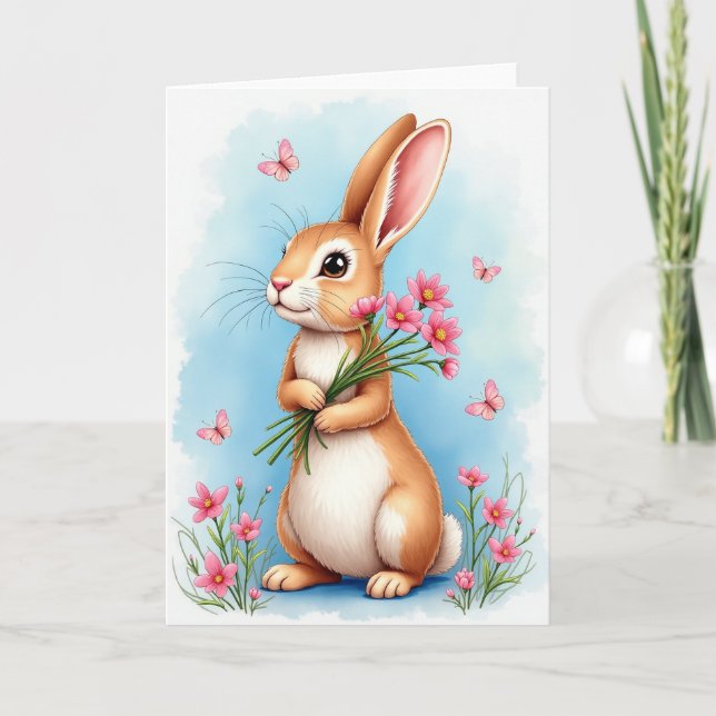 Cartão de Flor de Amigo da Floresta (Frente)