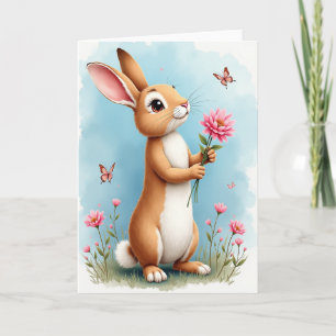 Cartão de Flor de Amigo Fofinho e Peludo