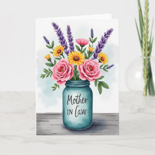 Cartão de Flor de Aquarela Listrada