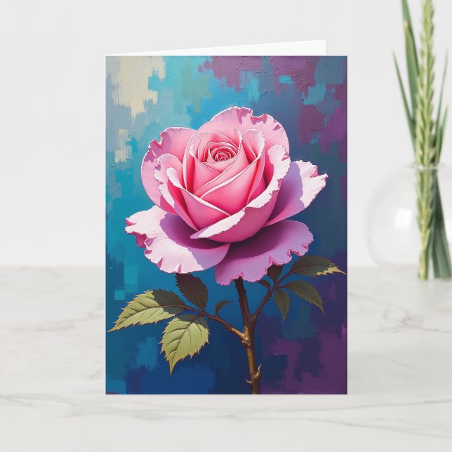 Cartão de Flor de Fúcsia Alegre (Frente)