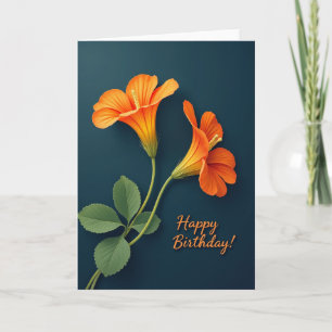 Cartão de Flor de Laranja de Aniversário