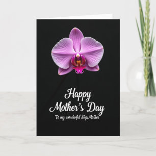 Cartão de Flor de Orquídea das Mães Elegantes