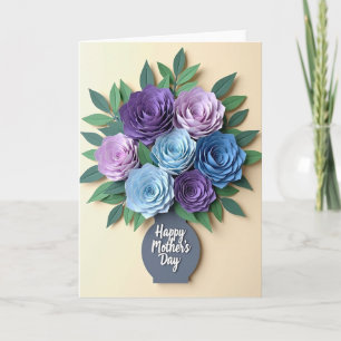 Cartão de Flor de Papel Lavanda
