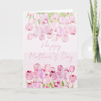 cartão de flor de tulipas rosa-dia de as mães feli