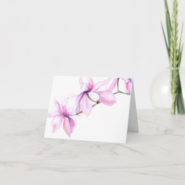 Cartão de flor Magnolia (a74) (Frente)