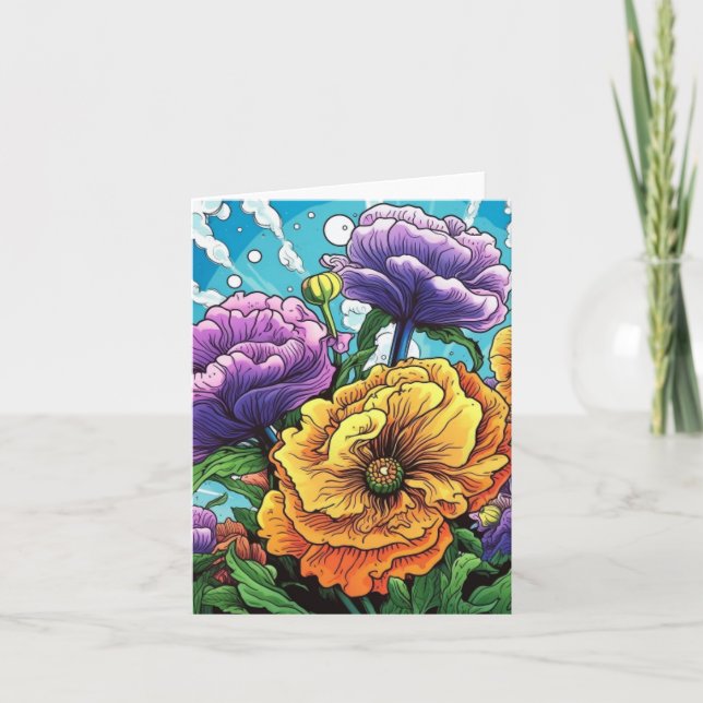 Cartão de flor ousada (Frente)