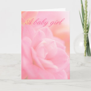 Cartão de flor rosa pastel ... menina bebê