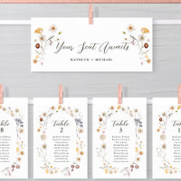 Cartão de flor selvagem de Boho Moderno com cabeça