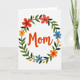 Cartão de Floral Coroa para a Mamãe