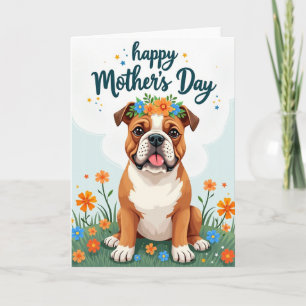 Cartão de Floral de Cachorro Fofo Baço