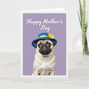 Cartão de Floral do Dia das Mães com Cachorro Corç