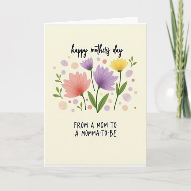 Cartão de Floral para Mamãe que Vai Ser (Frente)
