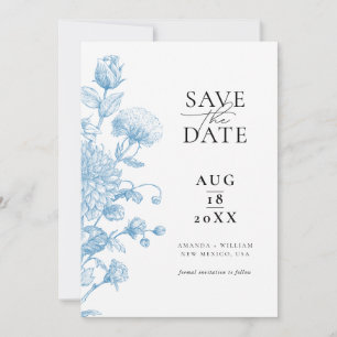Cartão de Floral Sketch Save The Date