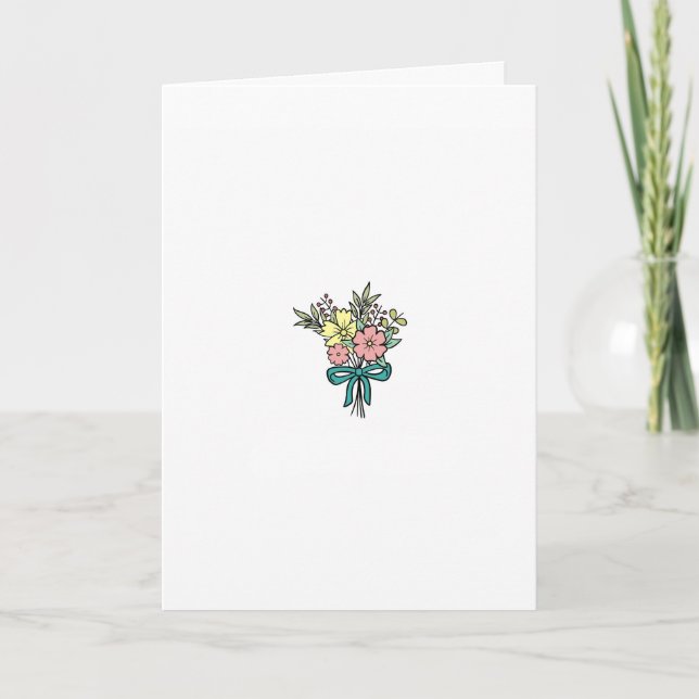 Cartão de flores, buquê de flores (Frente)