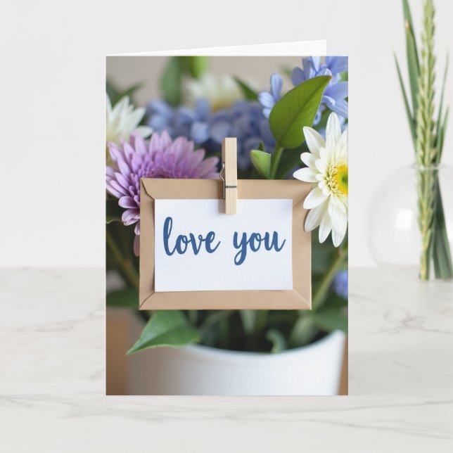 Cartão de Flores de Amor Especial (Frente)