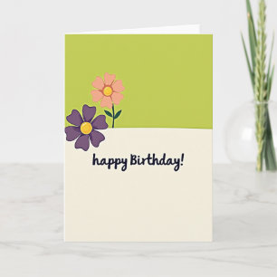 Cartão de Flores de Aniversário Caprichoso