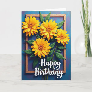 Cartão de Flores de Aniversário Iluminadas pelo So