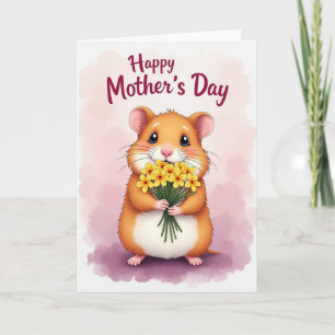 Cartão de Flores do Dia das Mães Amigo Fofinho