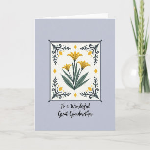 Cartão de Flores do Dia das Mães Dourado