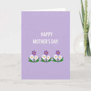 Cartão de Flores do Dia das Mães Lavanda