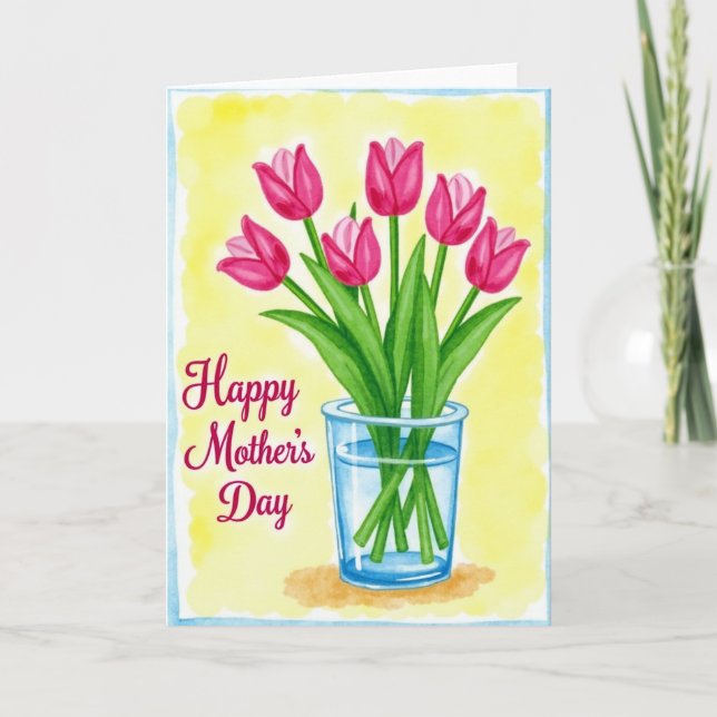 Cartão de Flores do Dia das Mães Radiante (Frente)