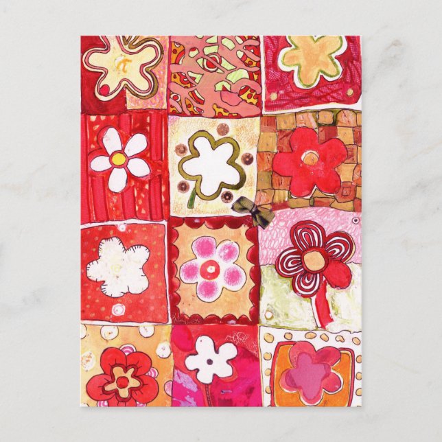 Cartão de Flores Felizes (Frente)