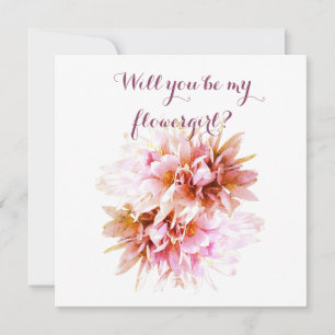 Cartão de Flores RosaFlor, você será minha menina 