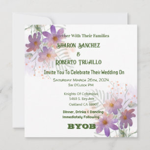 Cartão de Flores Silvestres Roxas