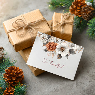 Cartão de Florescimento de Outono Suave Agradecido