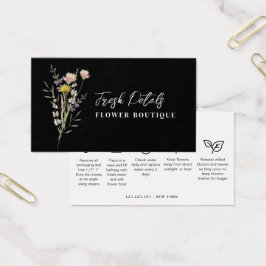 Cartão de Florista de Cuidados com Flores Minimali