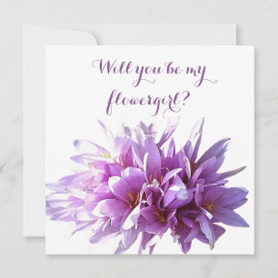 Cartão de Florzinha com Flor de Crocus Rosa Você s