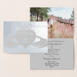 Cartão de Foil de Convite para Casamento Claddagh