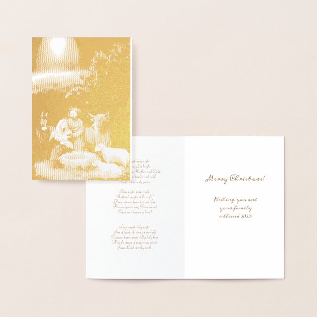 Cartão de Foil de Natal Feliz (Exibição)