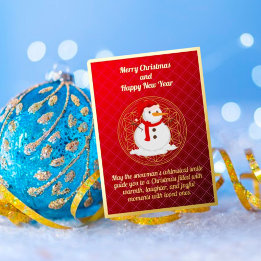 Cartão de Foil de Natal Snowman