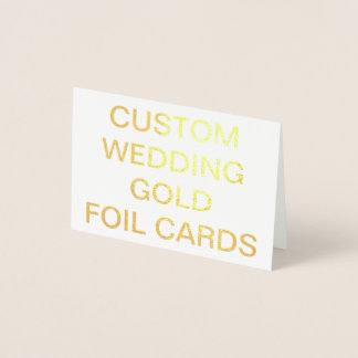 Cartão de Foil Ouro Personalizado Mini Casamento P